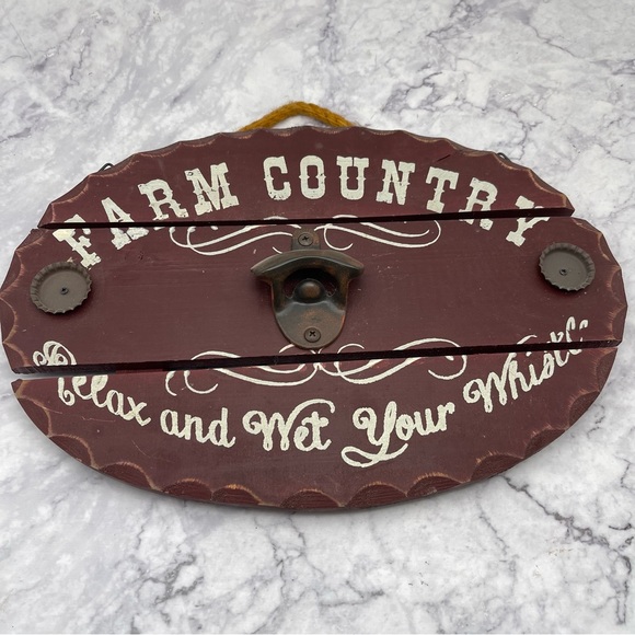 Farm Country Wet your Whistle Sign Decor. Bottle opener! 14" by 9.5" - Picture 1 of 3